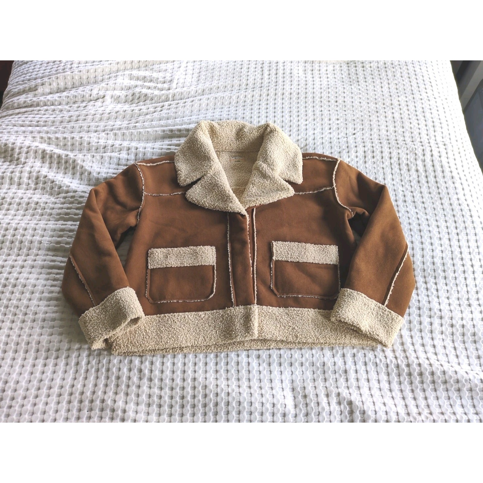 Marine Quebec Layer Sherpa Faux Suede Jacket Western Women's Xl Snap